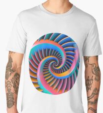 Opposing Spiral Pattern in 3-D Men's Premium T-Shirt