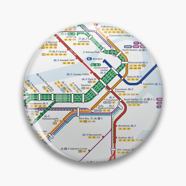 Item preview, Boston - DETAIL VIEW Passenger Rail designed and sold by AugustRMaps.