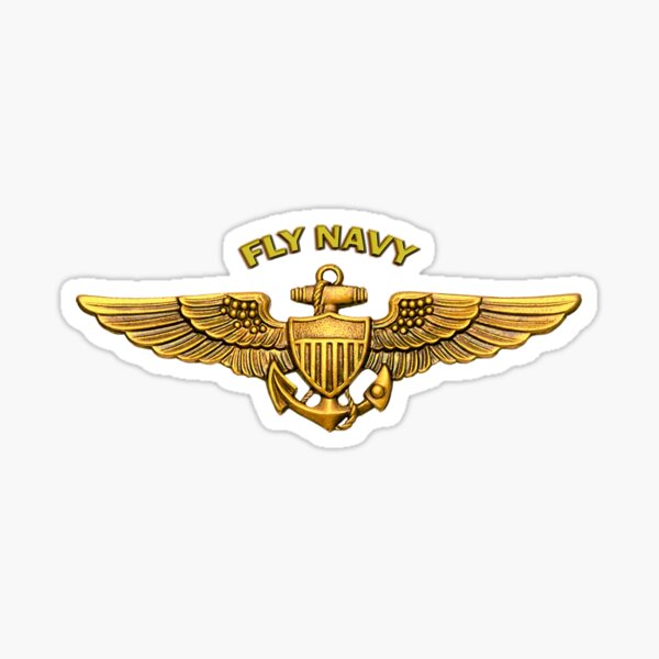 "Fly Navy Pilot Wings" Sticker for Sale by Skyviper | Redbubble