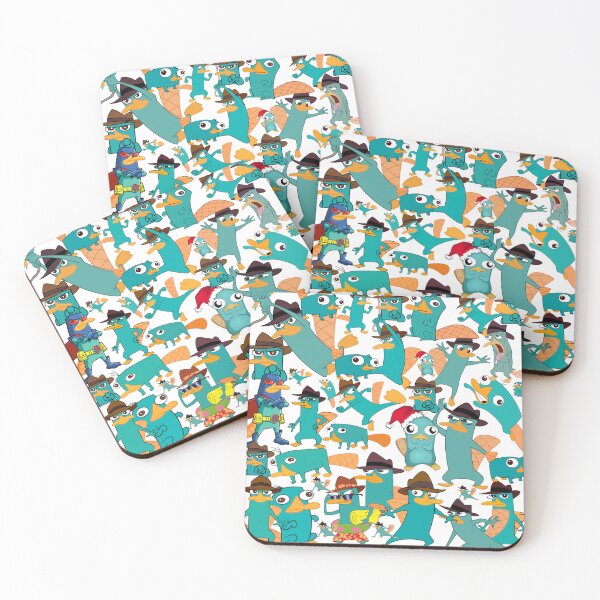 Item preview, Perry the Platypus Phineas and Ferb Collage Pattern Design - White Background designed and sold by CollageHeaven.