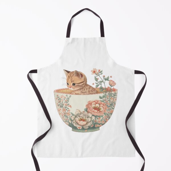 Item preview, Kitten in Floral Cup designed and sold by ImaginePrintsHQ.