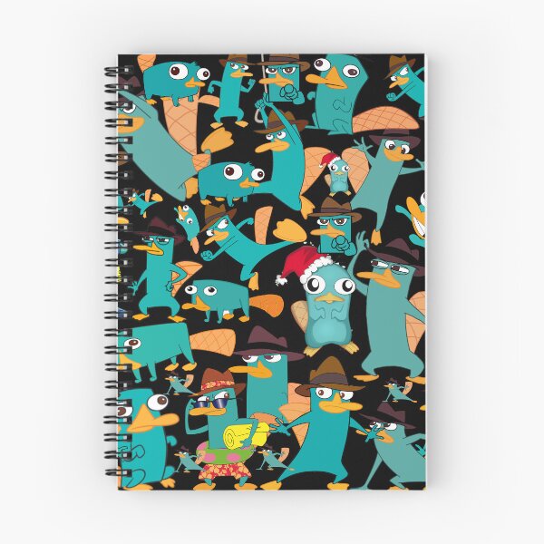 Item preview, Perry the Platypus Phineas and Ferb Collage Pattern Design - Black Background designed and sold by CollageHeaven.