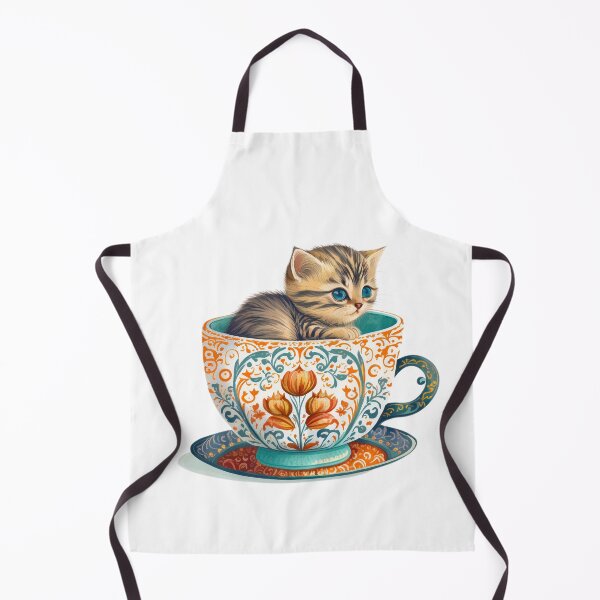 Item preview, Gatito en taza de té vintage designed and sold by ImaginePrintsHQ.
