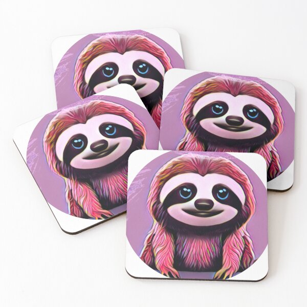 Item preview, Cute smiling pink sloth designed and sold by MamaCsTees.