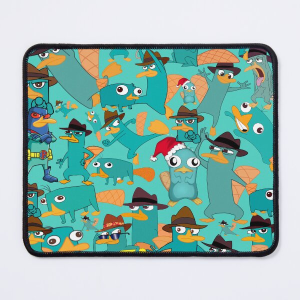 Item preview, Perry the Platypus Phineas and Ferb Collage Pattern Design - Aquamarine Background designed and sold by CollageHeaven.
