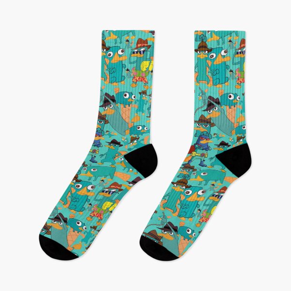 Item preview, Perry the Platypus Phineas and Ferb Collage Pattern Design - Aquamarine Background designed and sold by CollageHeaven.