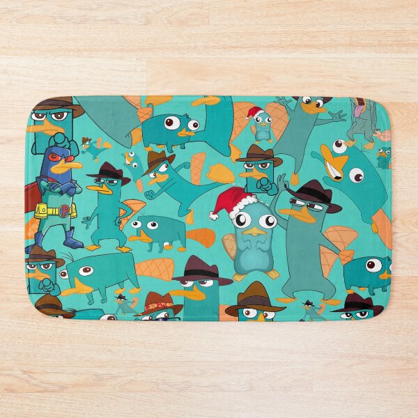 Item preview, Perry the Platypus Phineas and Ferb Collage Pattern Design - Aquamarine Background designed and sold by CollageHeaven.