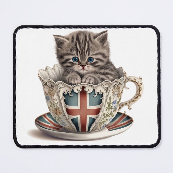 Item preview, Kitten in English Tea Cup designed and sold by ImaginePrintsHQ.