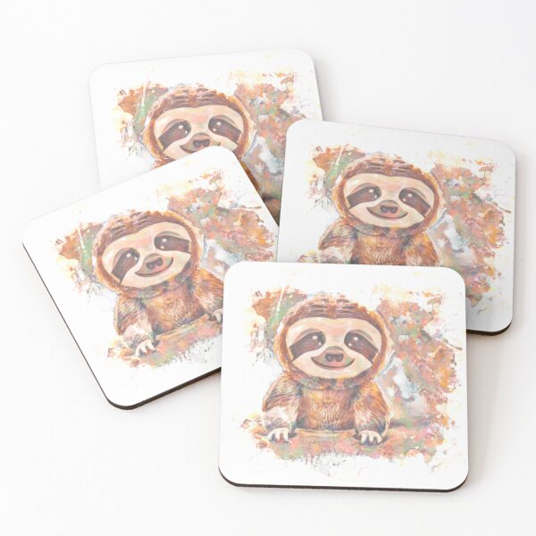 Item preview, Cute smiling pastel sloth designed and sold by MamaCsTees.