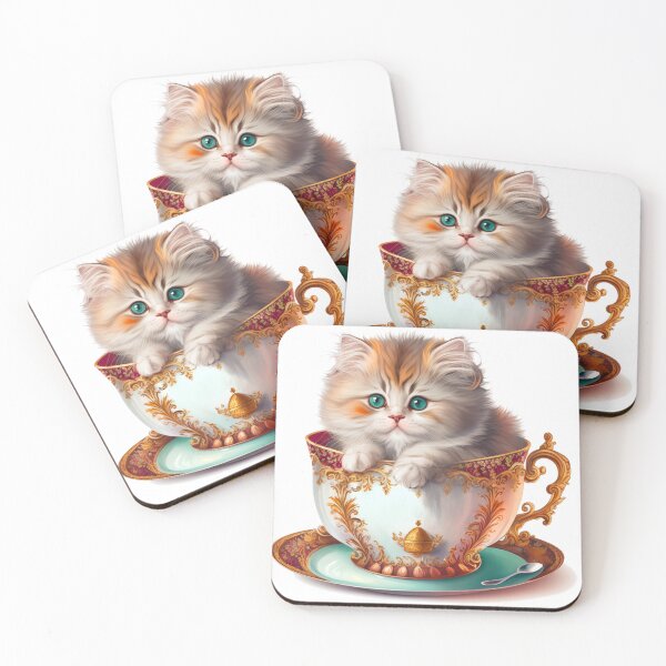 Artikelvorschau, Flauschiges Kätzchen in königlicher Teetasse entworfen und verkauft von ImaginePrintsHQ.