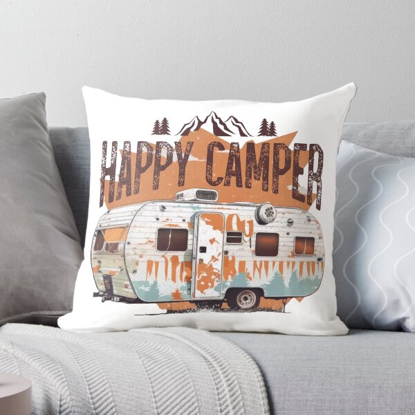 Happy camper shop throw pillow