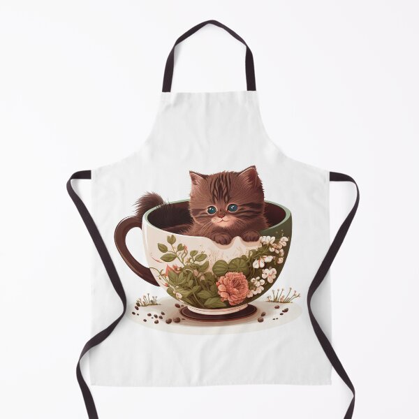 Item preview, Kitten in Floral Cup designed and sold by ImaginePrintsHQ.