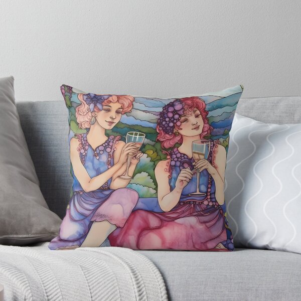 Item preview, Framed art of Two girls Drinking Wine with grapes around theme designed and sold by Aycon.