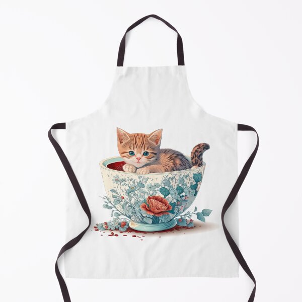 Item preview, Kitten in Floral Cup designed and sold by ImaginePrintsHQ.