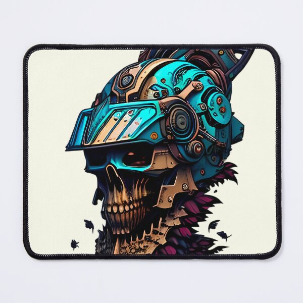 Item preview, The Mechanical Death - An Illustrated Portrait of a Skull in a Visored Helmet designed and sold by GalihDA.