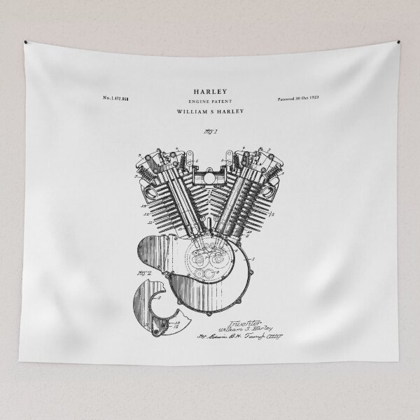 Item preview, Harley Patent Drawing Blueprint designed and sold by Vintago.