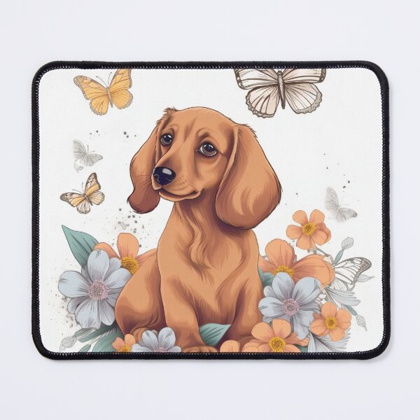 Item preview, Cute Dachshund with Flowers and Butterflies designed and sold by RobinTief.
