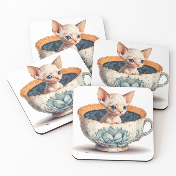 Artikelvorschau, Unbehaartes Kätzchen in Teetasse entworfen und verkauft von ImaginePrintsHQ.