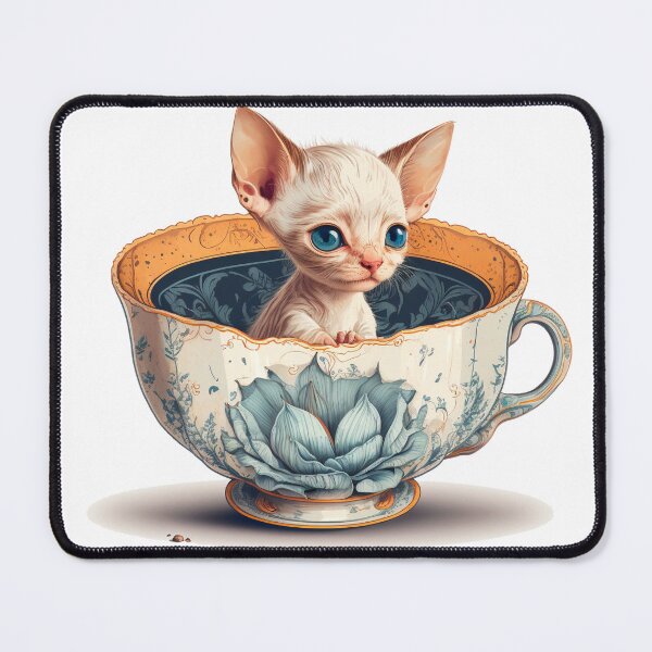 Item preview, Hairless Kitten in Tea Cup designed and sold by ImaginePrintsHQ.