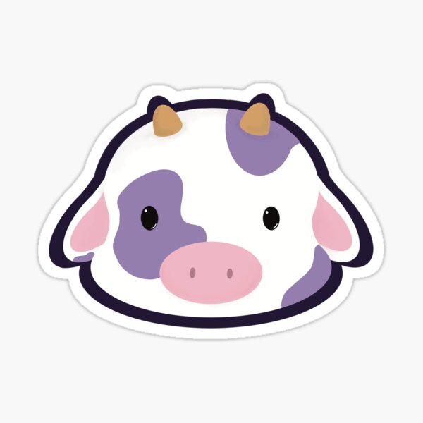 Cute and lovely purple cow Sticker for Sale by Manarshii