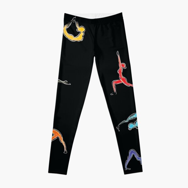 Rainbow Yoga Poses Leggings