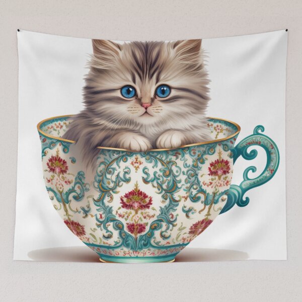 Item preview, Kitten in Royal Cup designed and sold by ImaginePrintsHQ.
