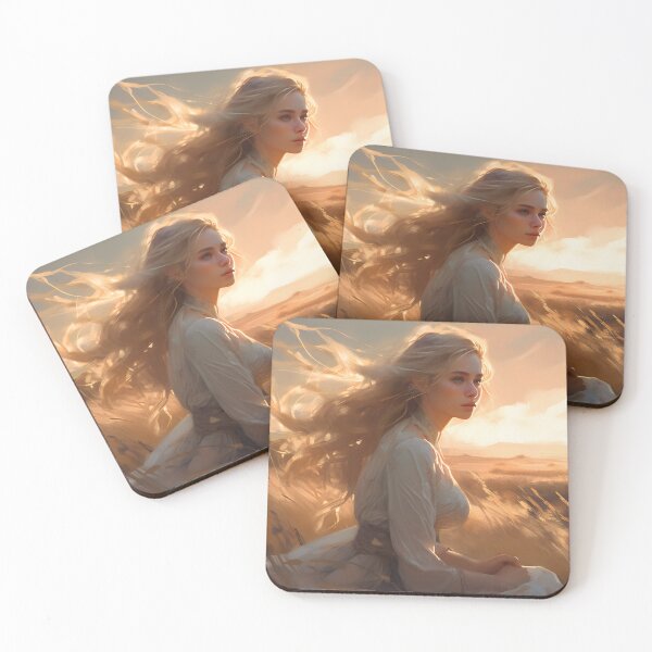 Item preview, A beautiful girl sitting in the grassland  designed and sold by AestheticsArt81.
