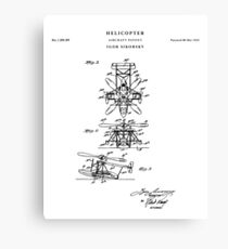 Helicopter Patent Drawing Blueprint Canvas Print