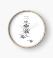 Helicopter Patent Drawing Blueprint Clock