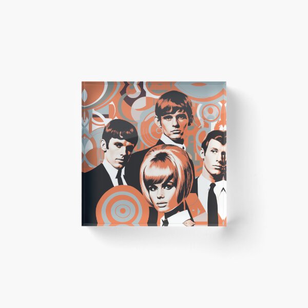 Item preview, 1960s 60s Mod Art Orange, Black and White Pop Art Mod Graphic Illustration designed and sold by Step, Repeat.