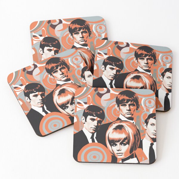 Item preview, 1960s 60s Mod Art Orange, Black and White Pop Art Mod Graphic Illustration designed and sold by Step, Repeat.