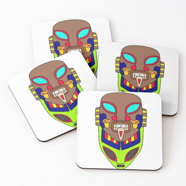 Item preview, alien with prehispanic human mask designed and sold by gatojavier.