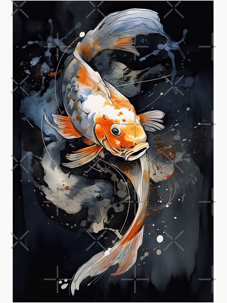 Koi Fish Watercolor Painting