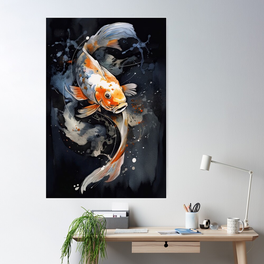 Watercolor Koi Fish ' Poster, picture, metal print, paint by Leika