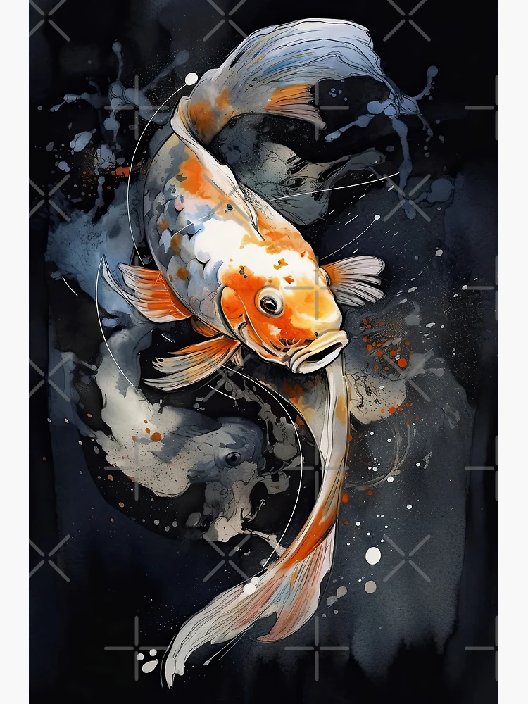 Japanese Koi fish Design Art Board Print for Sale by Playfullprints