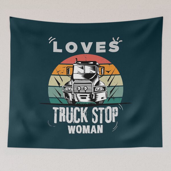 Item preview, loves truck stop women ‖ Truckers Day gift for lady trucker ‖ retro design for tracking and mom ‖ id   designed and sold by MalloryMcmahon.