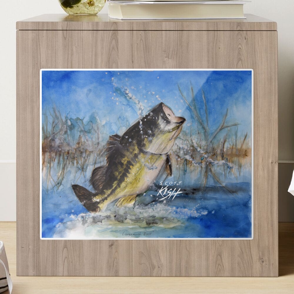 Largemouth Bass Painting by Scott Kish Sticker for Sale by Scott Kish