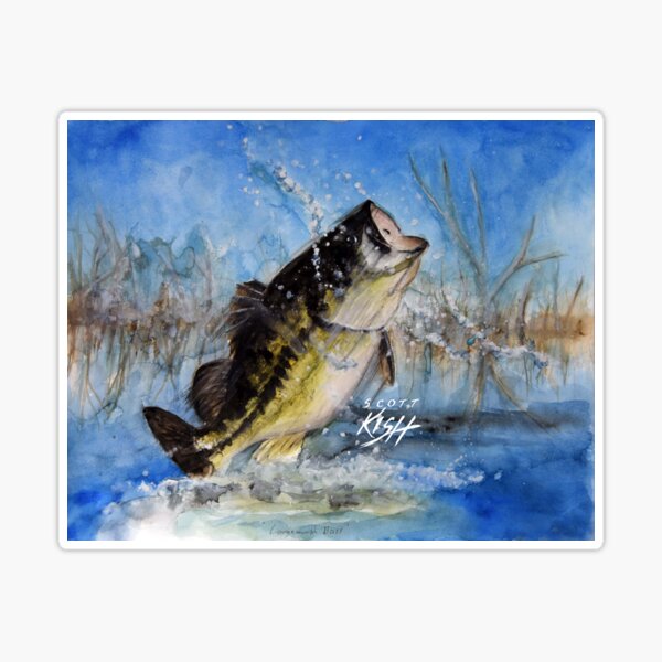 Funny Bass Fishing T Shirt, Largemouth Bass Fishing Tee Shirt Gifts  Sticker for Sale by 97Tees