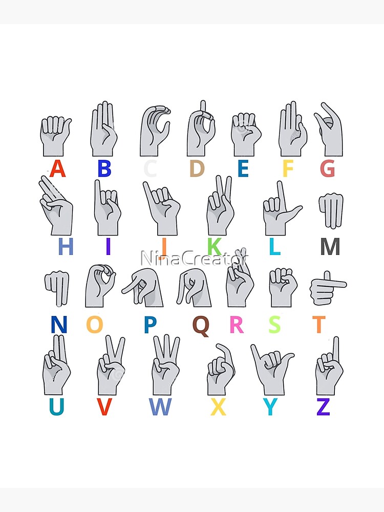 SIGN THE ALPHABET T-SHIRT,ASL American Sign Language Alphabet Shirt,Deaf  Community Gift | Mounted Print