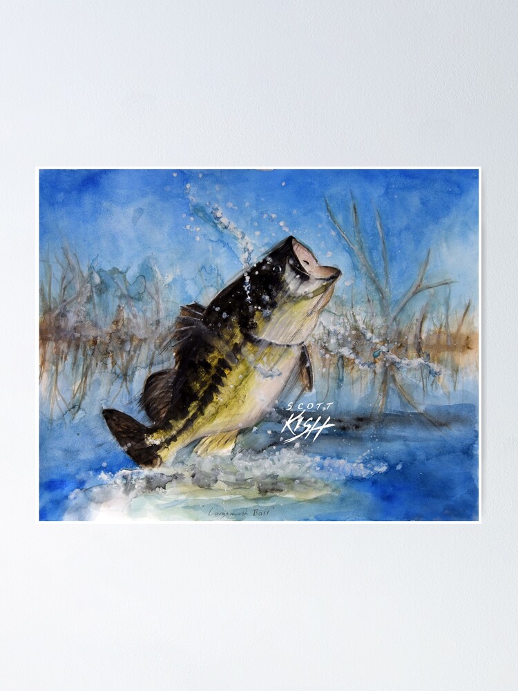 Largemouth Bass Painting by Scott Kish Poster for Sale by Scott