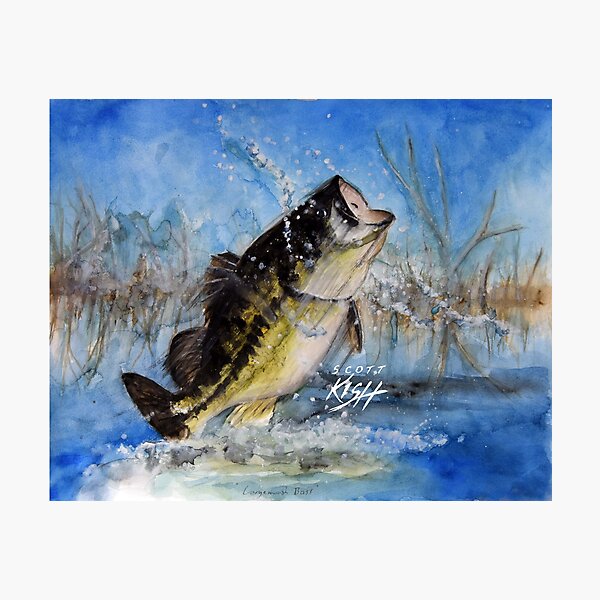 Bass Fishing, Retro Largemouth Bass Fishing, Vintage Bass Fishing