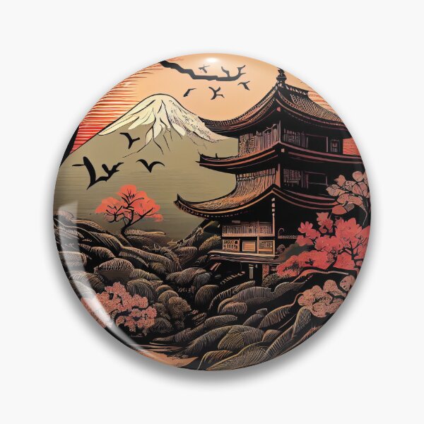 Artikelvorschau, Japanische Architektur Nihon Kenchiku Cherry Blossom Graphic entworfen und verkauft von SpookshowDesign.