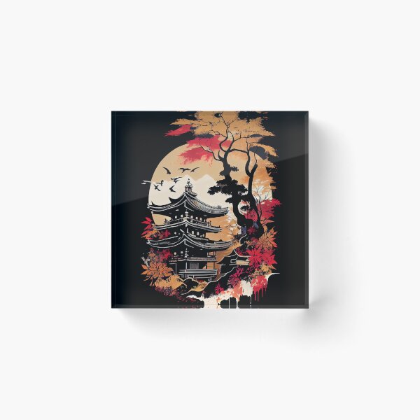 Item preview, Arquitectura japonesa Nihon Kenchiku Cherry Blossom Gráfico designed and sold by SpookshowDesign.