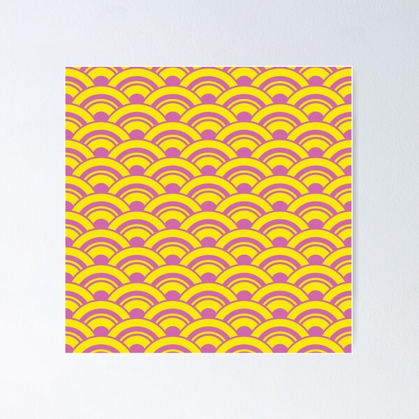Item preview, Retro Sixties Overlapping Circles Pattern, Pink and Yellow designed and sold by MadfishDesigns.
