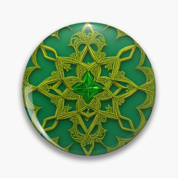Item preview, Mandala Gold Emerald Green Gem Filigree - Mandalas designed and sold by internlvisions.