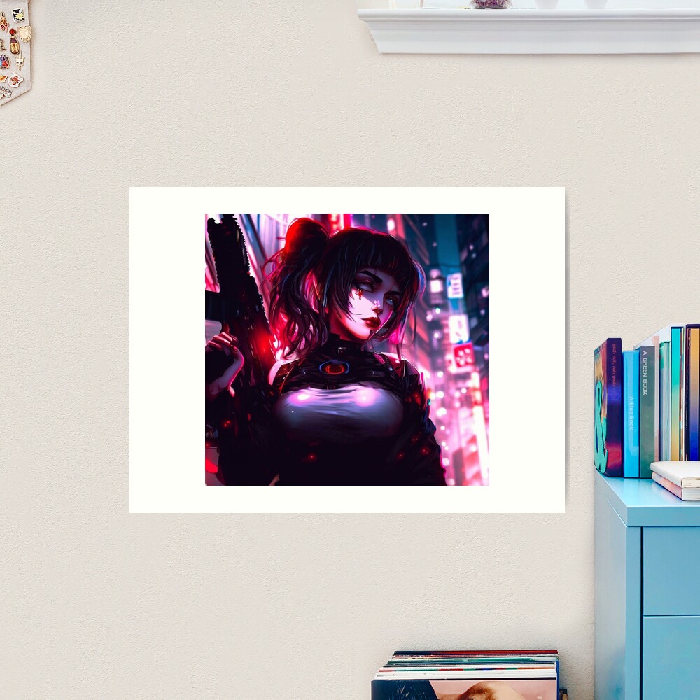 hot cyberpunk girl Art Print for Sale by Cyndarella