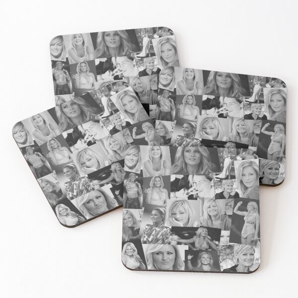 Item preview, Helene Fischer German Singer Black and White // Grayscale Photo Collage Pattern  designed and sold by CollageHeaven.