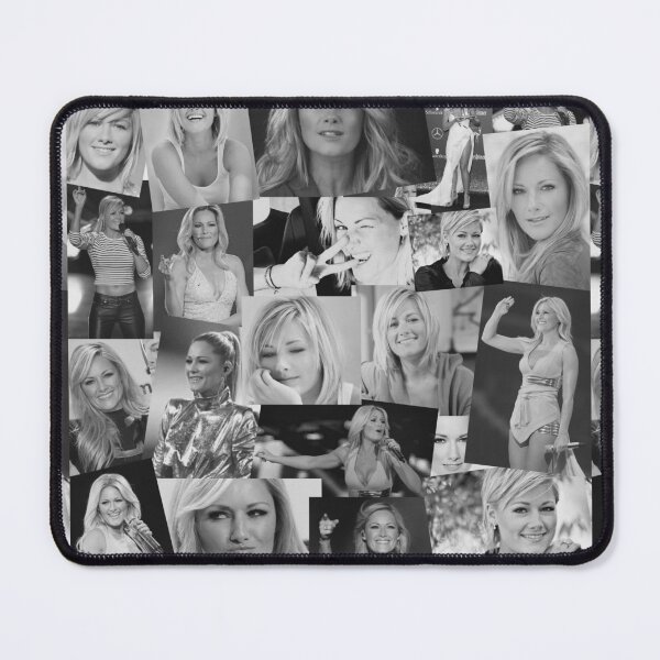 Item preview, Helene Fischer German Singer Black and White // Grayscale Photo Collage Pattern designed and sold by CollageHeaven.