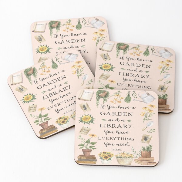 Item preview, Gardening and Library Quote Herbs and Sunflowers designed and sold by Nature Hues.