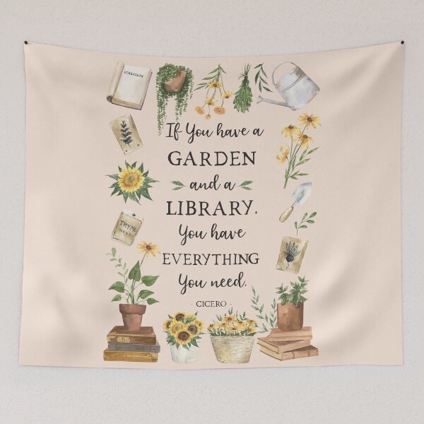 Item preview, Gardening and Library Quote Herbs and Sunflowers designed and sold by Nature Hues.